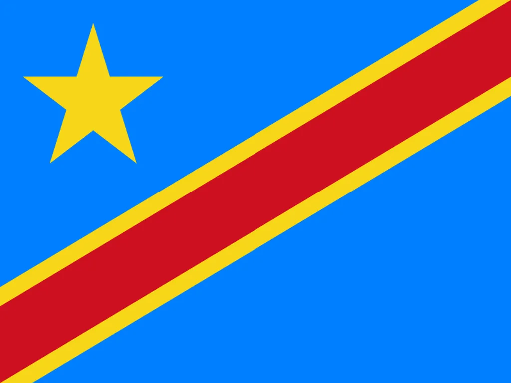 Flaga kraju DEMOKRATYCZNA REPUBLIKA KONGA