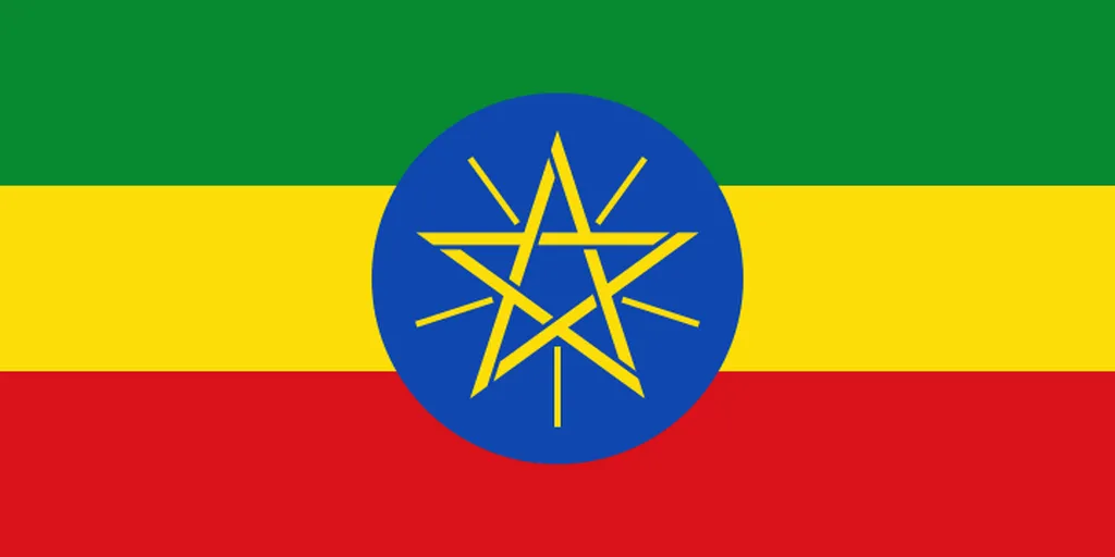 Flaga kraju ETIOPIA