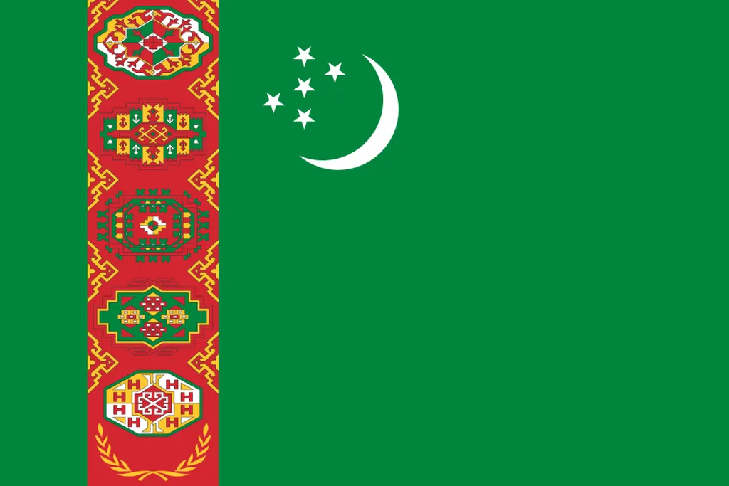 Flaga kraju TURKMENISTAN