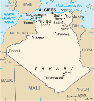 Mapa państwa ALGIERIA