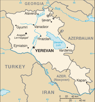 Mapa państwa ARMENIA