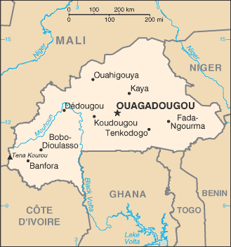 Mapa państwa BURKINA FASO