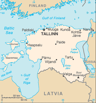 Mapa państwa ESTONIA