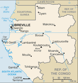 Mapa państwa GABON