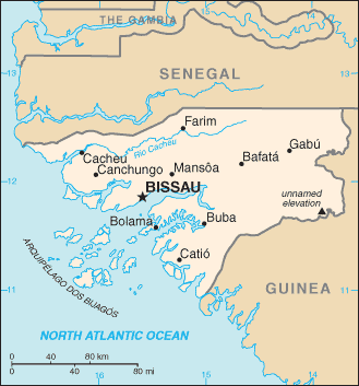 Mapa państwa GWINEA BISSAU