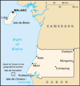 Mapa państwa GWINEA RÓWNIKOWA