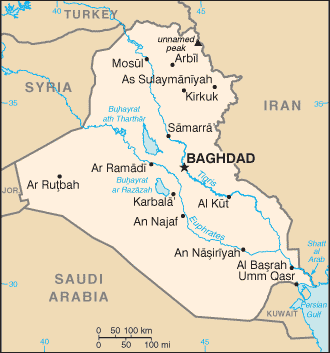 Mapa państwa IRAK