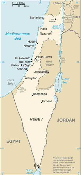 Mapa państwa IZRAEL