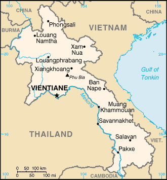 Mapa państwa LAOS