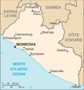 Mapa państwa LIBERIA