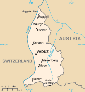 Mapa państwa LIECHTENSTEIN