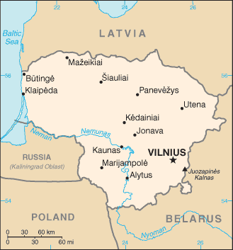 Mapa państwa LITWA