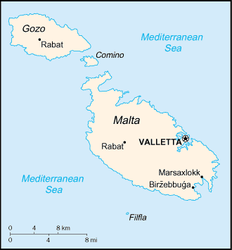Mapa państwa MALTA