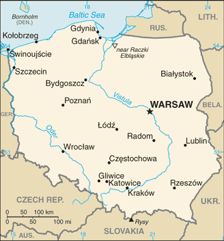 Mapa państwa POLSKA