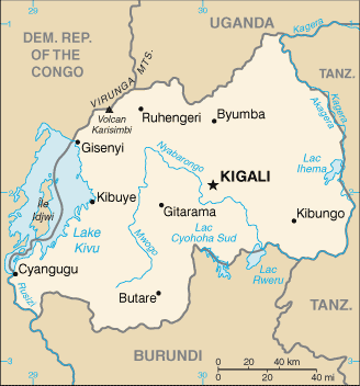 Mapa państwa RWANDA