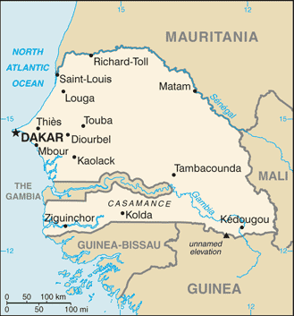 Mapa państwa SENEGAL
