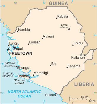 Mapa państwa SIERRA LEONE