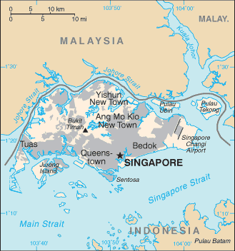 Mapa państwa SINGAPUR