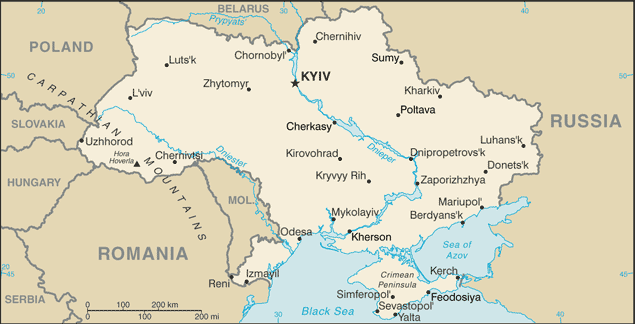 Mapa państwa UKRAINA